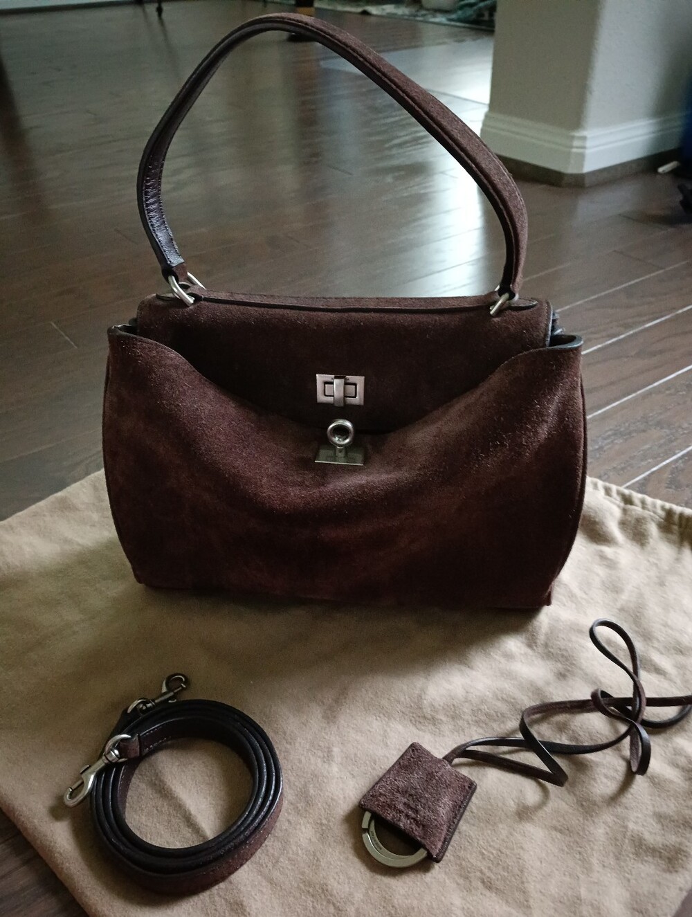 Balenciaga Espresso Suede Shoulder Bag small Size - Elegant Women’s Handbag